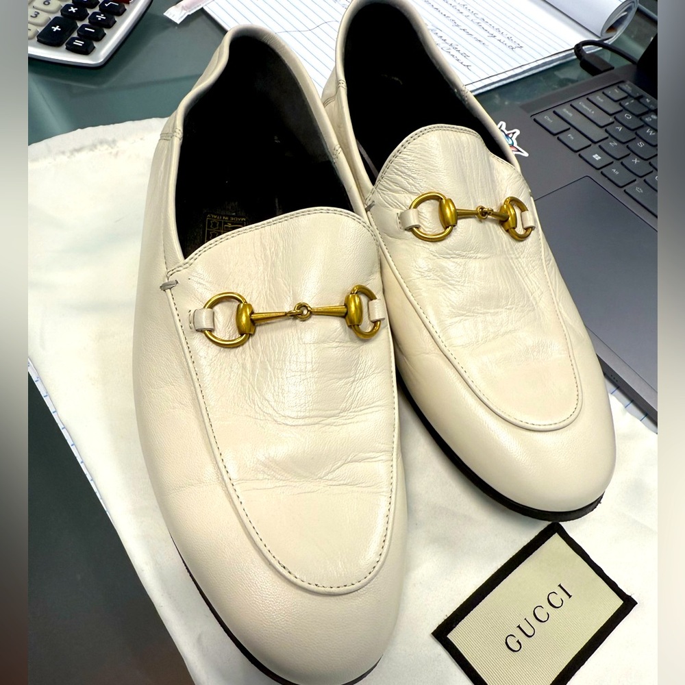 GUCCI Brixton Leather Horsebit Loafers (Worn) - Original Dust Bags - Size 39